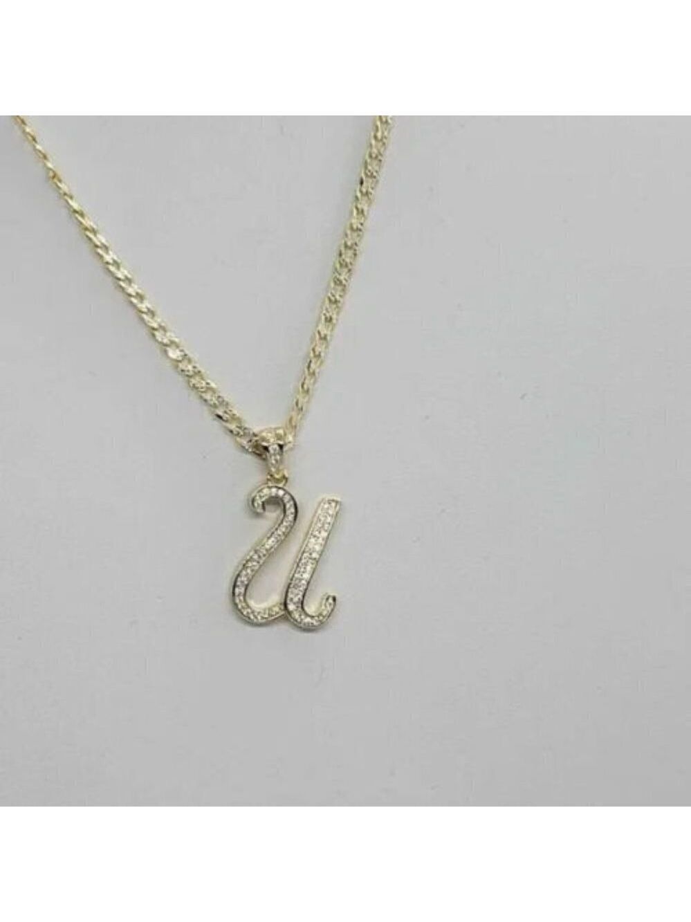 Brand New Sterling Silver 925 Letter U Necklace